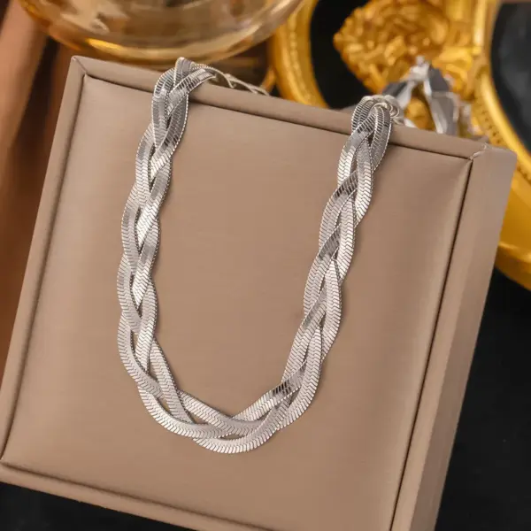 oly-44f9f6ea49f2ee73b8f48ba2fafdc17c Wholesale Jewelry Simple Style Classic Style Solid Color Titanium Steel Plating Bracelets Necklace
