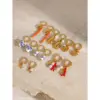 Wholesale 304 Stainless Steel Geometric PVD Coated 18K Real Gold Plated Real Gold Plated Simple Style Classic Style Waterproof Non Tarnish Charm Sleeper Hoop Earrings Drop Earrings