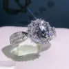 Wholesale Jewelry Simple Style Flower Copper Artificial Gemstones Diamond