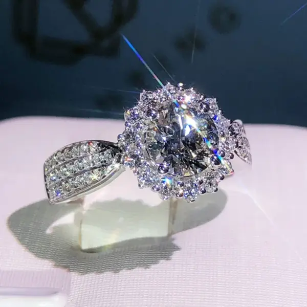 Wholesale Jewelry Simple Style Flower Copper Artificial Gemstones Diamond