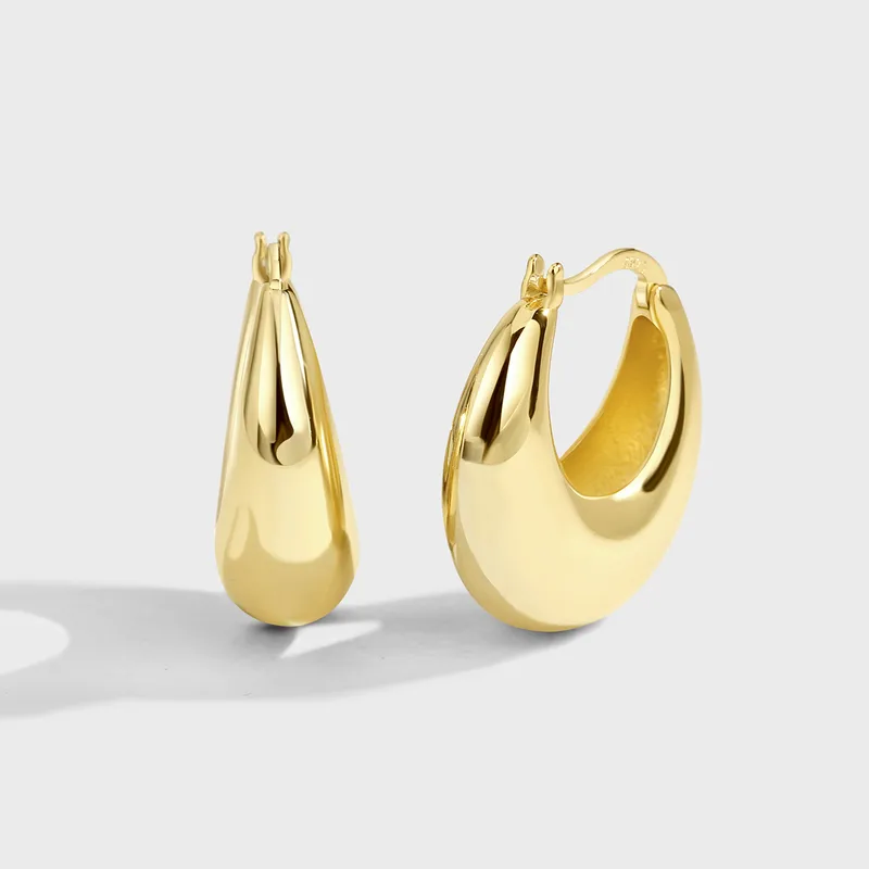 Wholesale 18K Gold Plated Copper Hoop Earrings for Women Casual Elegant Commute