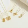 Wholesale Copper 14K Gold Plated Vintage Style Simple Style Commute Letter Pendant Necklace