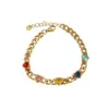 Wholesale Fashion Heart Shape 304 Stainless Steel 16K Gold Plated White Gold Plated Gold Plated Zircon Stainless Steel Bracelets In Bulk