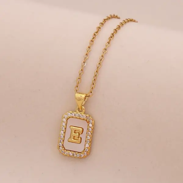 Wholesale Jewelry Cute Romantic Letter 304 Stainless Steel Copper Cable Chain Pendant Necklace