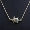 Wholesale Jewelry Micro-set Zircon Turtle Pendant Necklace Ladies Necklace Copper Necklace Wholesale Nihaojewelry