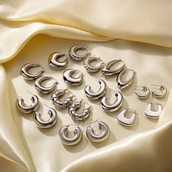 Wholesale 1 Pair Casual Classic Style C Shape U Shape Irregular Plating 304 Stainless Steel Earrings Ear Studs