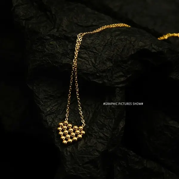 Wholesale PVD Coated Real Gold Plated 18K Gold Heart 304 Stainless Steel Elegant Lady Waterproof Non Tarnish Earrings Necklace