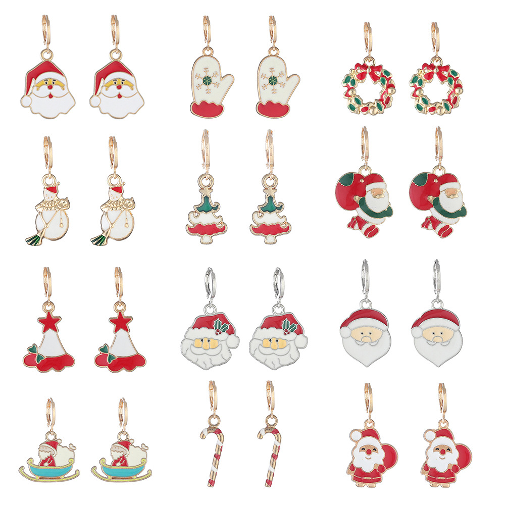Wholesale Christmas Series Earringtoon Christmas Tree Earring