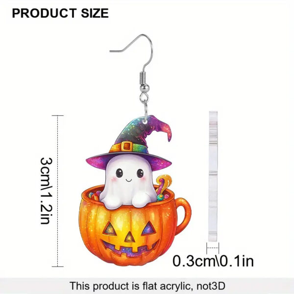 Wholesale Cross-border Cute Magic Hat Ghost Kid Pumpkin Acrylic Earrings Cartoon Creative Design Versatile Earrings