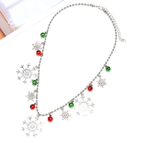 Wholesale Christmas Snowflake Bell Necklace