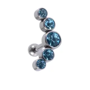 Blue Zircon-Steel Color / Rod Thickness * Rod Length 1.2x6mm