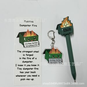 0.38mm / Trash box ballpoint pen set-dark green
