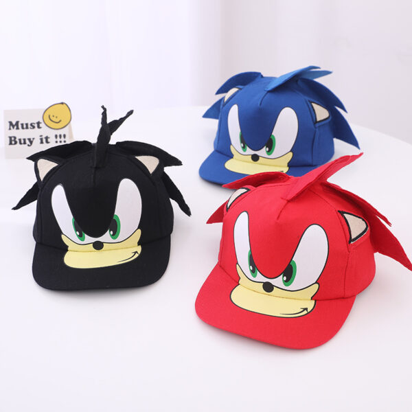 Wholesale Children's Hat Wholesale Sonic Baseball Cap Spring and Autumn New Cartoon Flat Brim Hat for Boys and Girls Super Sonic Mouse Hip-Hop Hat
