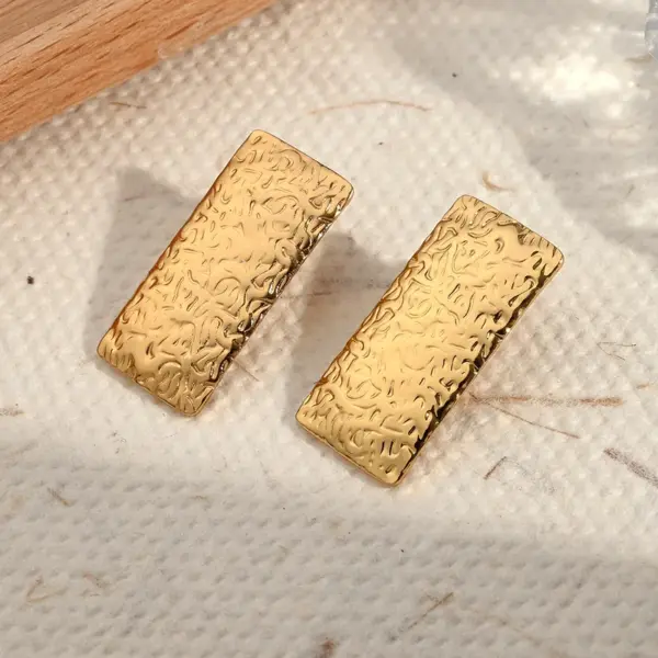 Wholesale Electroplating Golden Plated Round Square Rhombus 304 Stainless Steel Casual Simple Style Polishing Plating Earrings