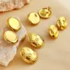 Wholesale PVD Coated Real Gold Plated 18K Gold Geometric 304 Stainless Steel Elegant Luxurious Simple Style Waterproof Non Tarnish Ear Studs