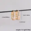1 Pair Hip-Hop Luxurious Shiny Double Ring Inlay Copper Zircon 18K Gold Plated Earrings