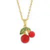 Wholesale Jewelry Simple Style Cherry Titanium Steel Plating Pendant Necklace