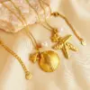 PVD Coated Real Gold Plated 18K Gold Starfish Shell 304 Stainless Steel Elegant Beach Waterproof Non Tarnish 201 Stainless Steel Pendant Necklace