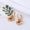 Wholesale PVD Coated Geometric Sector Heart Shape 304 Stainless Steel Vintage Style French Style Simple Style Waterproof Non Tarnish Drop Earrings