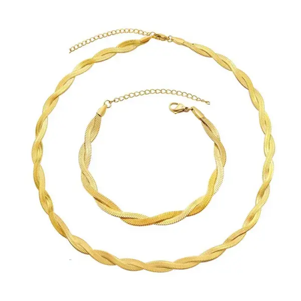 Wholesale PVD Coated 18K Gold Real Gold Plated Geometric 667 Stainless Steel Stainless Steel Simple Style Waterproof Non Tarnish 667 Stainless Steel Necklace