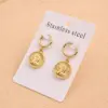 Wholesale Electroplating Golden Plated Coffee Beans Round Heart Shape 304 Stainless Steel Casual Modern Style Simple Style Handmade Polishing Enamel Earrings Ear Studs