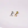 Copper Artificial Gemstones Ear Cartilage Rings & Studs Flower Waterproof Non Tarnish Surgical Steel Women'S
