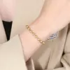 Wholesale PVD Coated 18K Gold Plated Round Stainless Steel Simple Style Waterproof Non Tarnish Bracelets