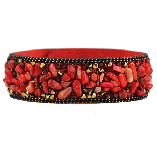 Wholesale leather bracelet crystal gravel color bracelet fashion bracelet
