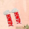 Wholesale Cross-border creative Western denim tribe acrylic HOWDY earrings female punk style hat earrings