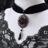 Wholesale Cross-border foreign trade Gothic Dark Rose Necklace Personality Collar Halloween Gothic Necklace Factory Outlet