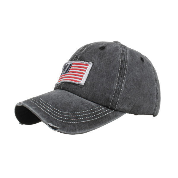 Wholesale Washed distressed American flag ponytail baseball cap cap sun hat B735
