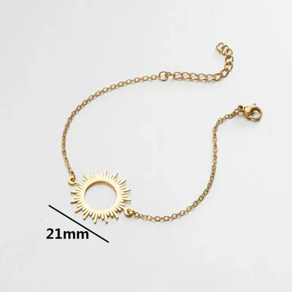 PVD Coated Real Gold Plated Sun 201 Stainless Steel Fashion Waterproof Non Tarnish 201 Stainless Steel Bracelets