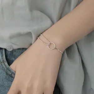 Circle Bracelet / Copper (White Gold Color)