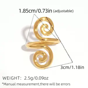 Gold / adjustable / 1 Piece of Geometric Open Ring