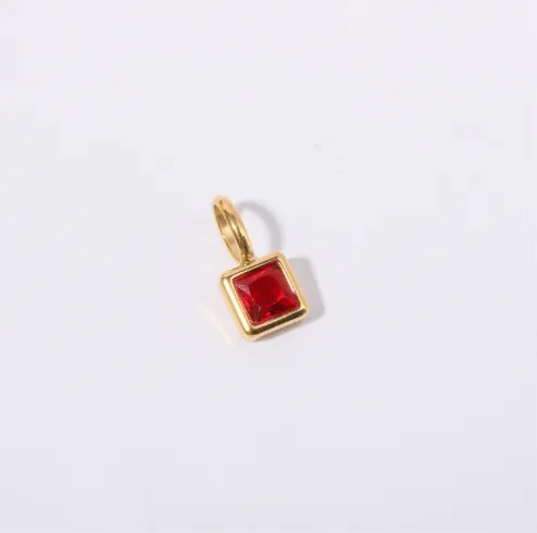 Wholesale 304 Stainless Steel Geometric PVD Coated Zircon 18K Real Gold Plated Simple Style Classic Style Waterproof Non Tarnish Plating Inlay