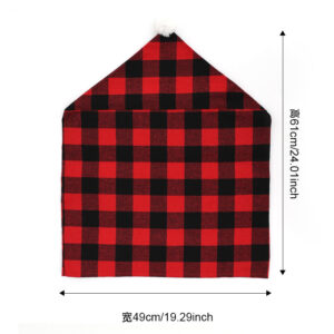 Plaid chair cover red and black