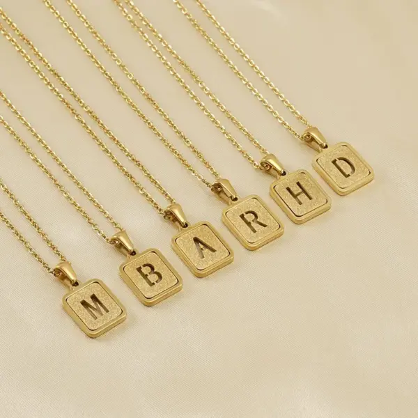 Wholesale Jewelry Fashion Letter Square 304 Stainless Steel Stainless Steel Necklaces