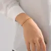 201 Stainless Steel Solid Color PVD Coated 18K Gold Plated Real Gold Plated IG Style Simple Style Waterproof Non Tarnish Plating Gold Sier Bracelets