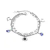 Wholesale Fashion Devil's Eye Hand Of Fatima Heart Shape Stainless Steel Bracelets