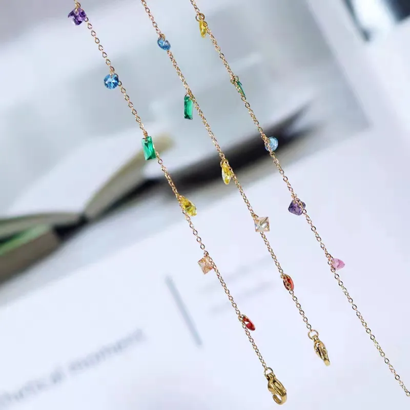 Wholesale PVD Coated Real Gold Plated 18K Gold Oval Rectangle 304 Stainless Steel Sweet Waterproof Non Tarnish Bracelets Necklace