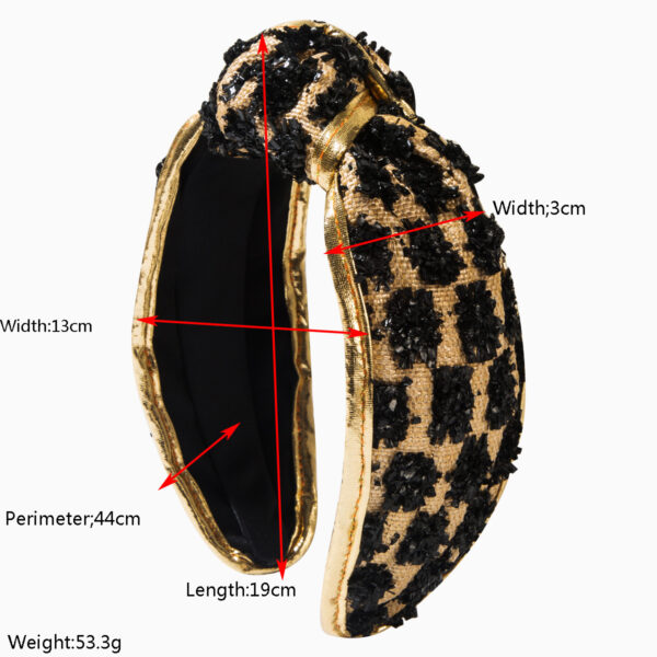 oly-45916dae5c836d6c369de9bda9c488c2 Wholesale Korean Style Sweet Raffigrass Plaid Woven Headband Simple Knot Cyber Popular Wide-brimmed Headband Hair Accessories Women's Cross-border Supply