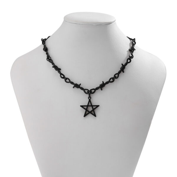oly-4591e87b17488f3e36dead18e553ad19 Wholesale Cross-border foreign trade five-inted star spice collarbone necklace female subculture ns personality sweet cool factory direct sales