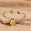 Wholesale PVD Coated 18K Gold Plated Cross Stainless Steel Basic Streetwear Waterproof Non Tarnish Bangle