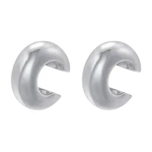 Ve1021 White Gold Color Glossy 14*15mm1 Pair