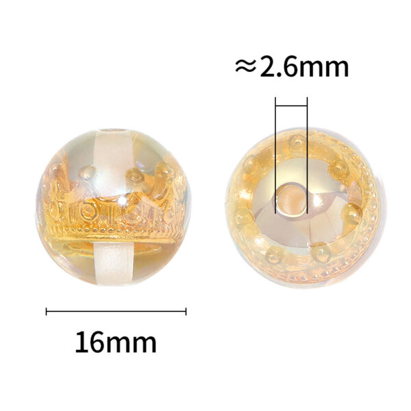 Wholesale 16mm High Transparency Embedded Crown Resin Beads Heavy DIY Beaded Pen Mobile Phone Chain Jewelry Accessories Beads Loose Beads