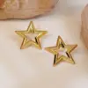 1 Pair Elegant Simple Style Classic Style Star 304 Stainless Steel Imitation Gold Electroplating Ear Studs