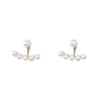Geometric Inlaid Pearls Alloy Artificial Gemstones Earrings Ear Studs
