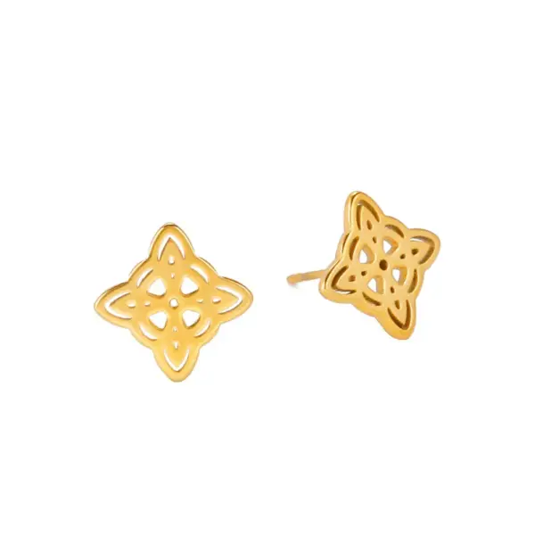 Wholesale 1 Pair Simple Style Classic Style Witches Knot Solid Color Plating 304 Stainless Steel Ear Studs