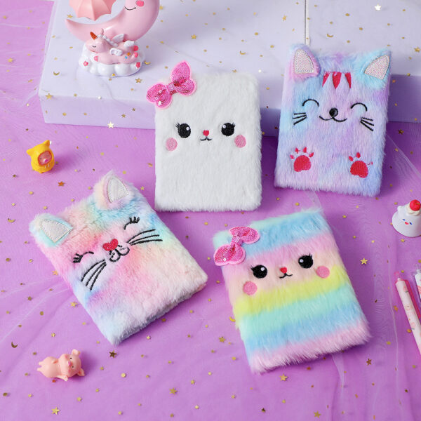 Wholesale Cartoon Plush Notebook Cute Girls Embroidery Account Book