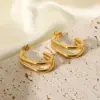 Wholesale C Shape Plating Stainless Steel No Inlaid Gold Plated Earrings